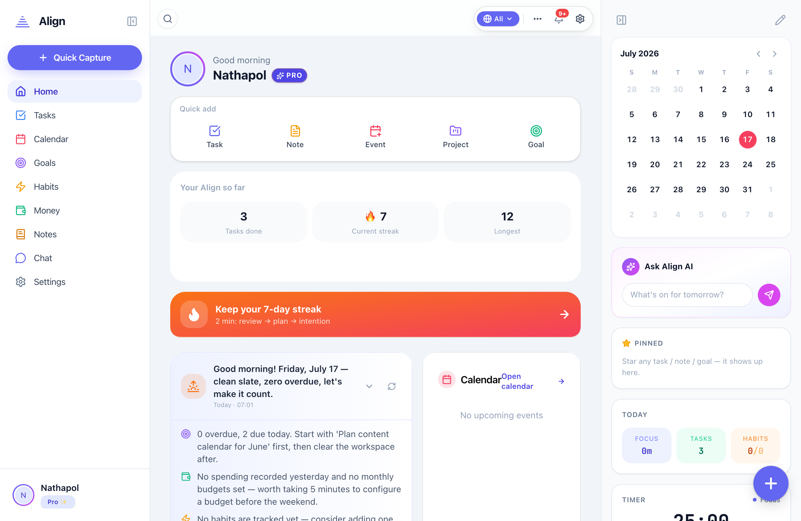 Align dashboard